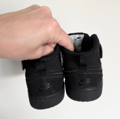 Nike Court Borough Mid 2 Solid Black Stretch Lace & Velcro Sneakers (9)