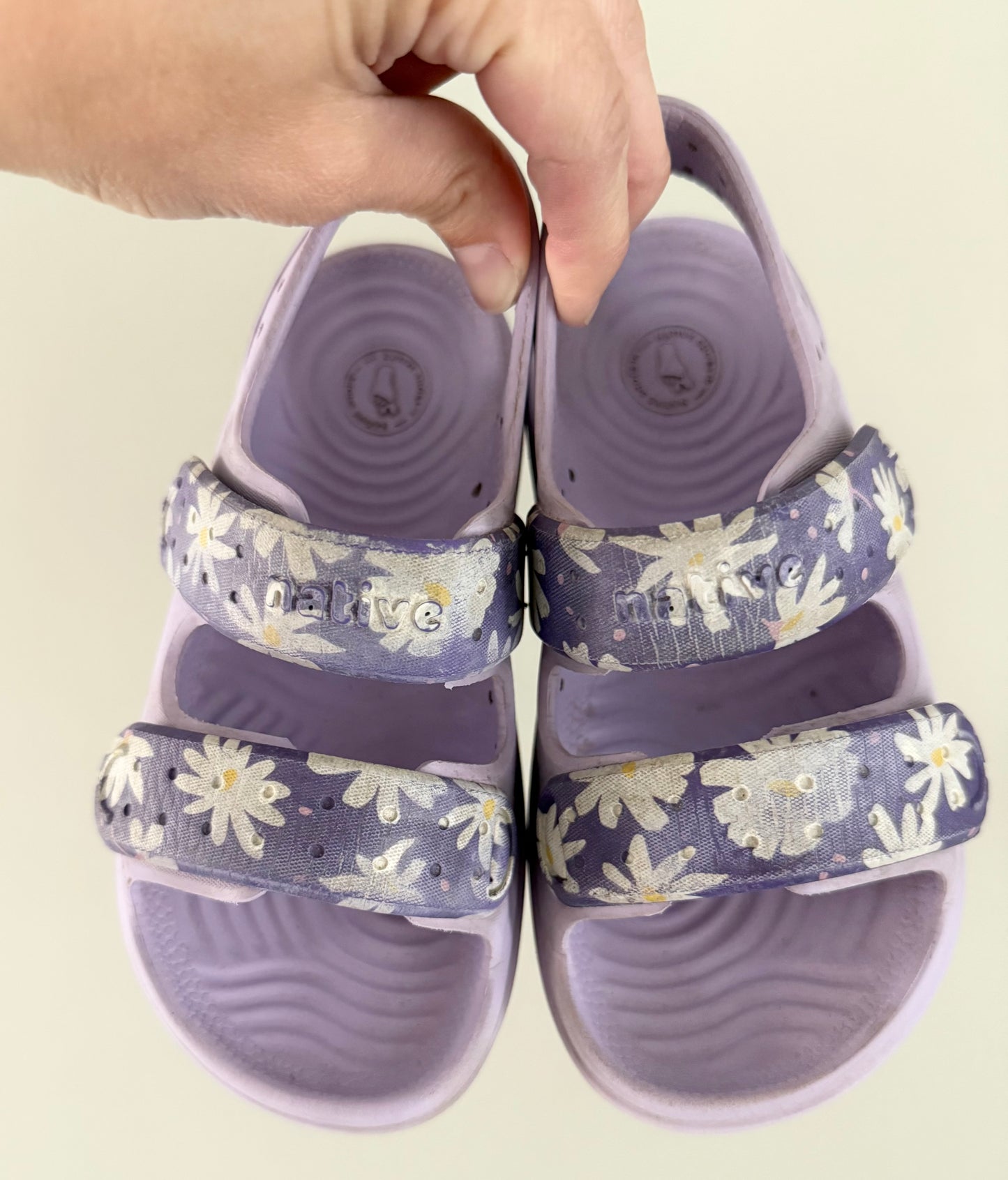 Native Chase Print Sandals in Healing Purple/ Ultra Chillberry Daisy (C10)
