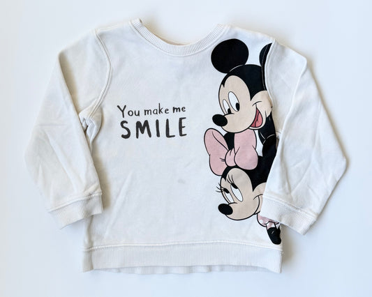 H&M x Disney White Minnie & Mickey “You Make Me Smile” Sweater (18-24 Months)