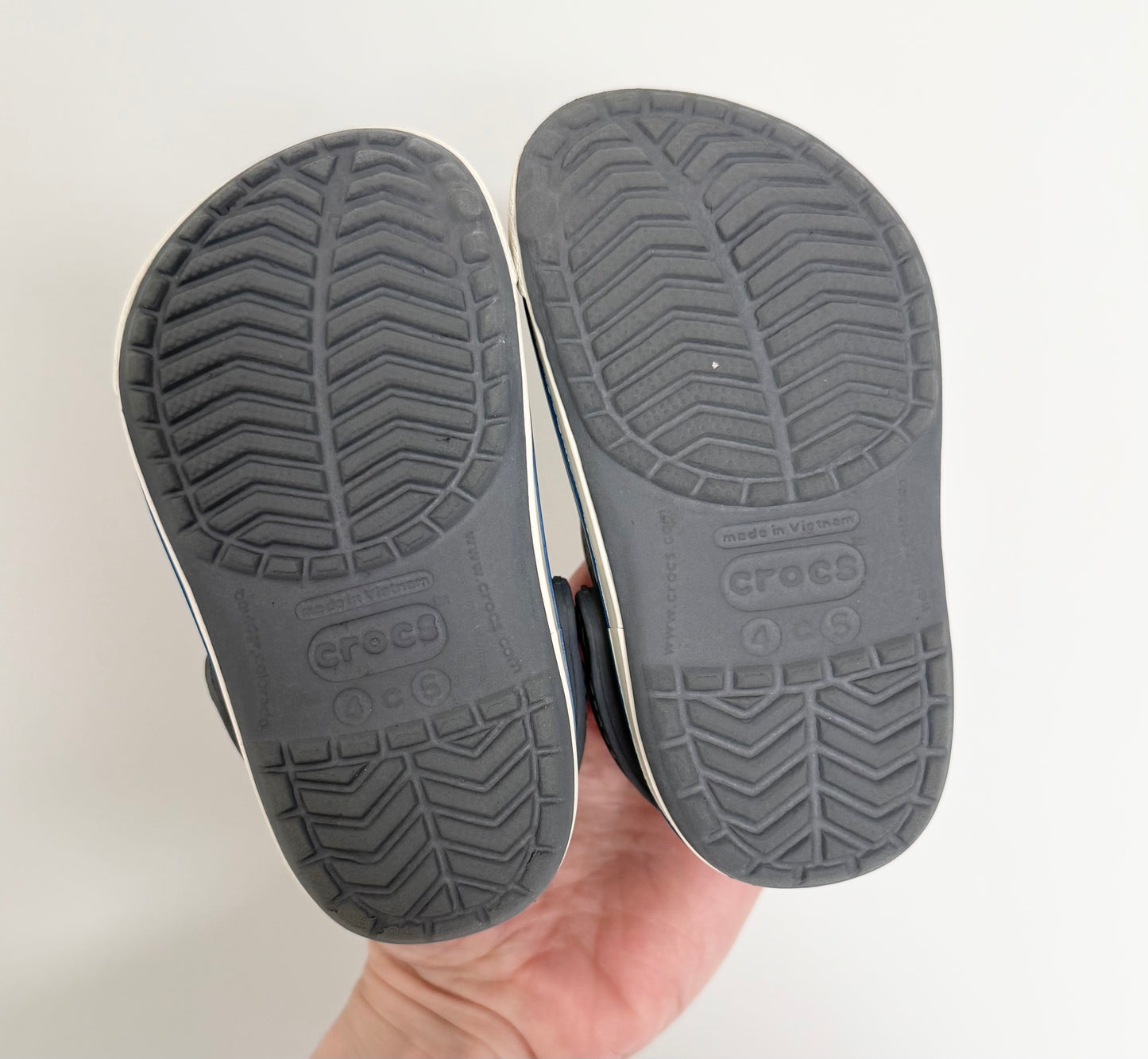 Crocs Grey Crocband Clog Slip Ons (4/5)