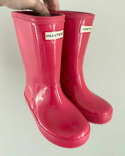 Hunter Pink Rubber Boots (UK9)