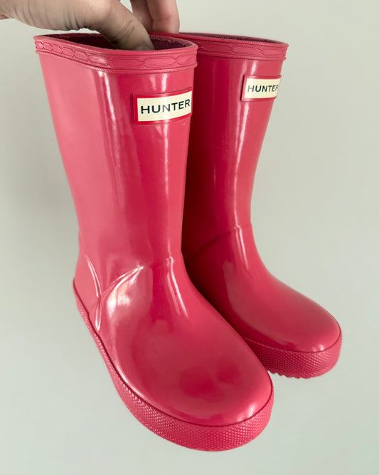 Hunter Pink Rubber Boots (UK9)