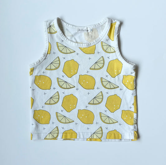 Yi Pei Ban White & Yellow Lemons Tank Top (12-18 Months)