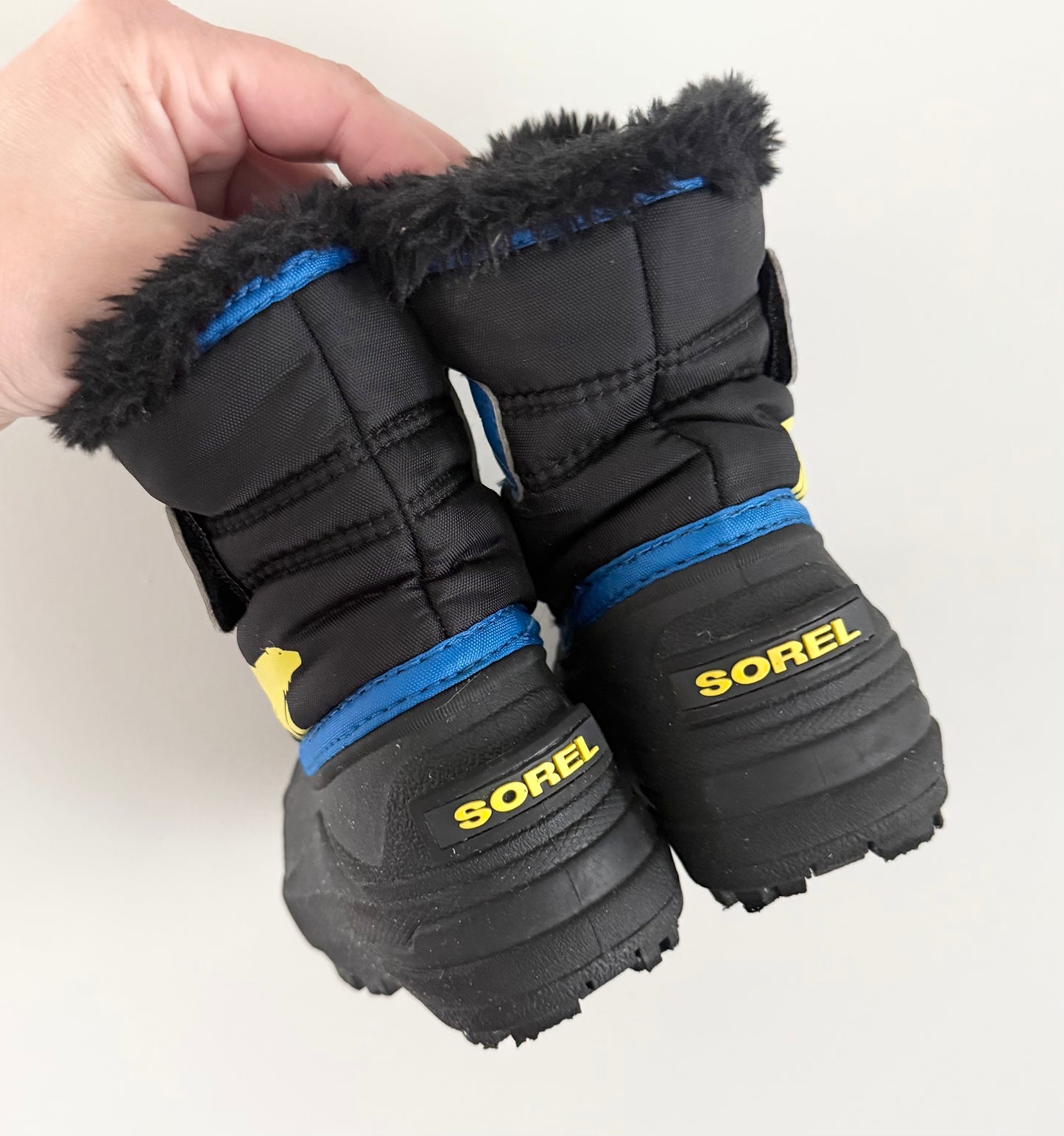 Sorel Black/Blue/Yellow Snow Commander Winter Boots (6)