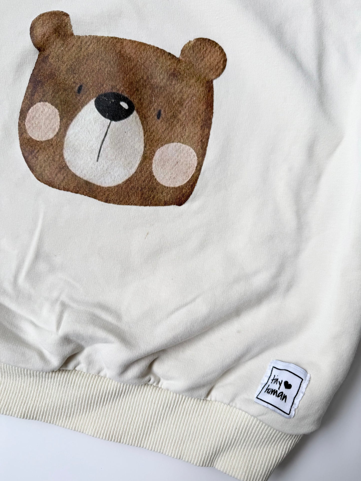 Plumkids Label White Bear “Tiny Human” Sweater (3-4T)
