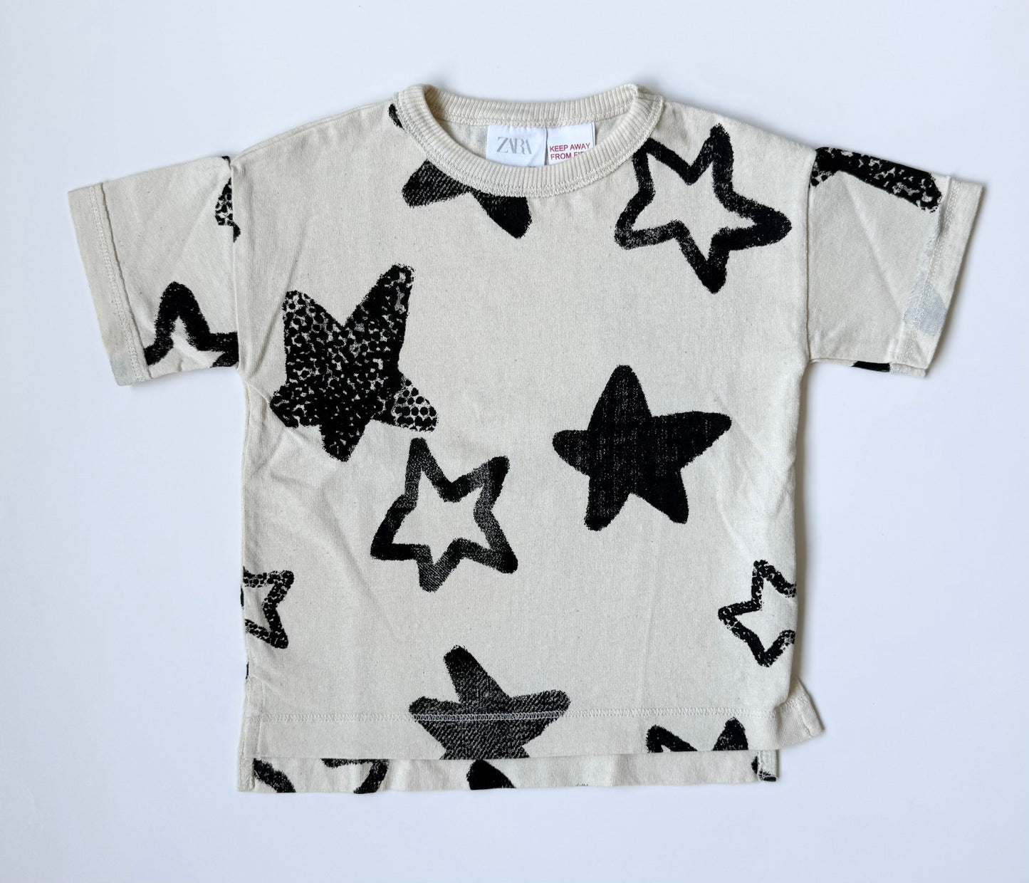 Zara White & Black Stars T-Shirt (3-6 Months)