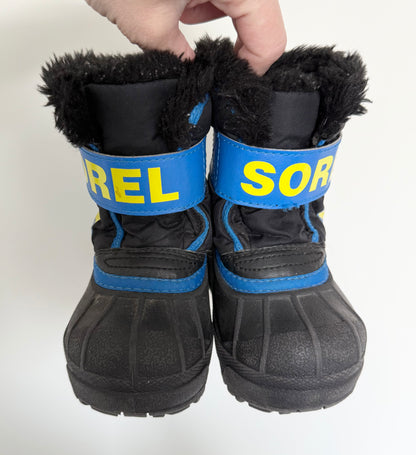 Sorel Black/Blue/Yellow Snow Commander Winter Boots (5)