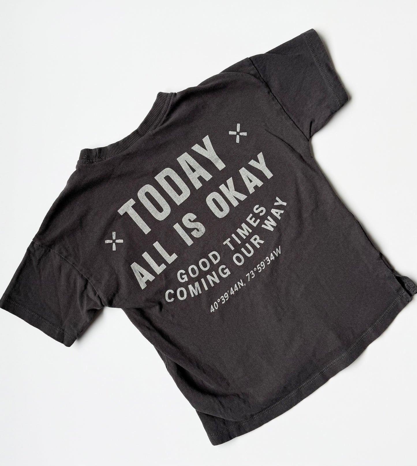 Zara Dark Grey “All Is Ok Today” T-Shirt (3-4 Years)