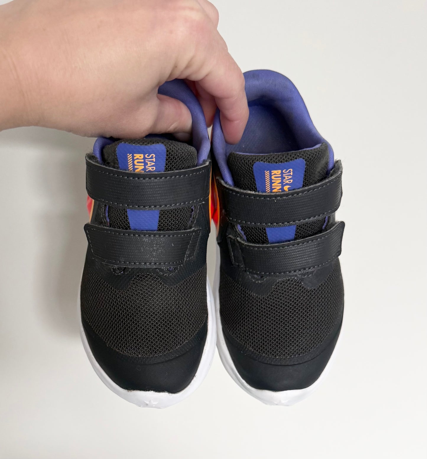 Nike Star Runner 2 Black & Purple Fire Velcro Sneakers (9C)