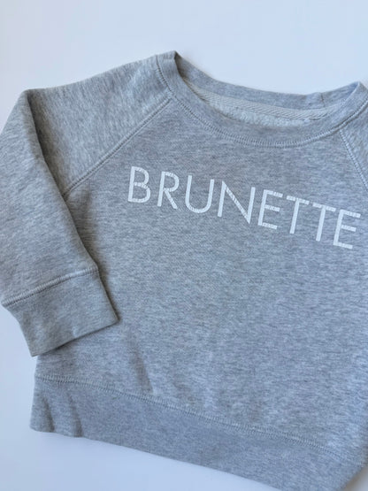 Brunette the Label Grey “Brunette” Crewneck Sweater (12-18 Months)
