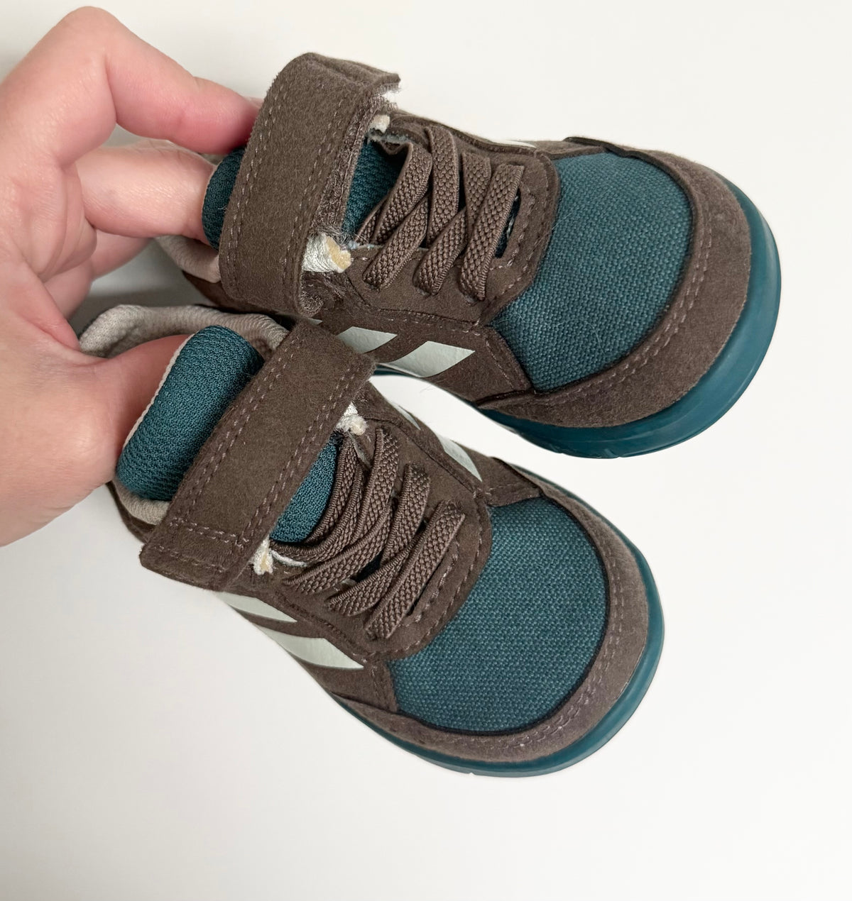 Adidas Dark Turquoise & Brown Stretch Lace & Velcro Sneakers (5)