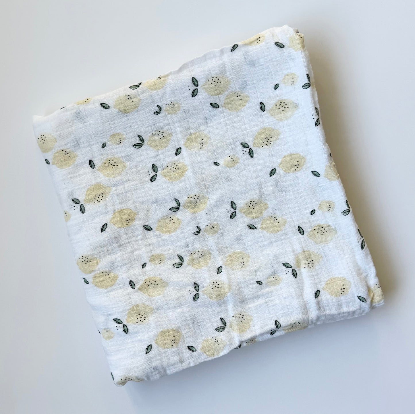 Firsts White Lemons Muslin Bamboo Swaddle Blanket