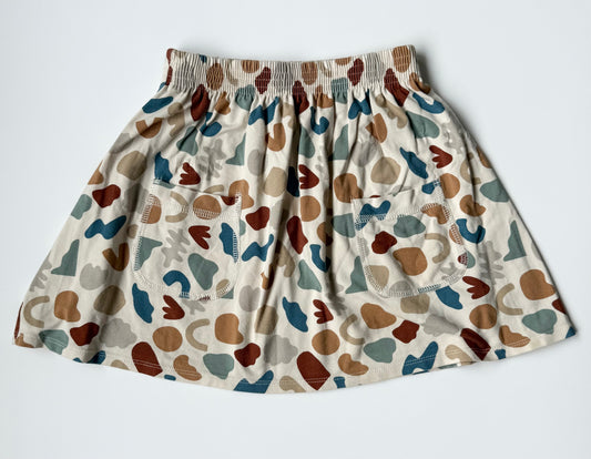 Jax & Lennon Beige Geometric Pocket Skirt (4/5 Years)