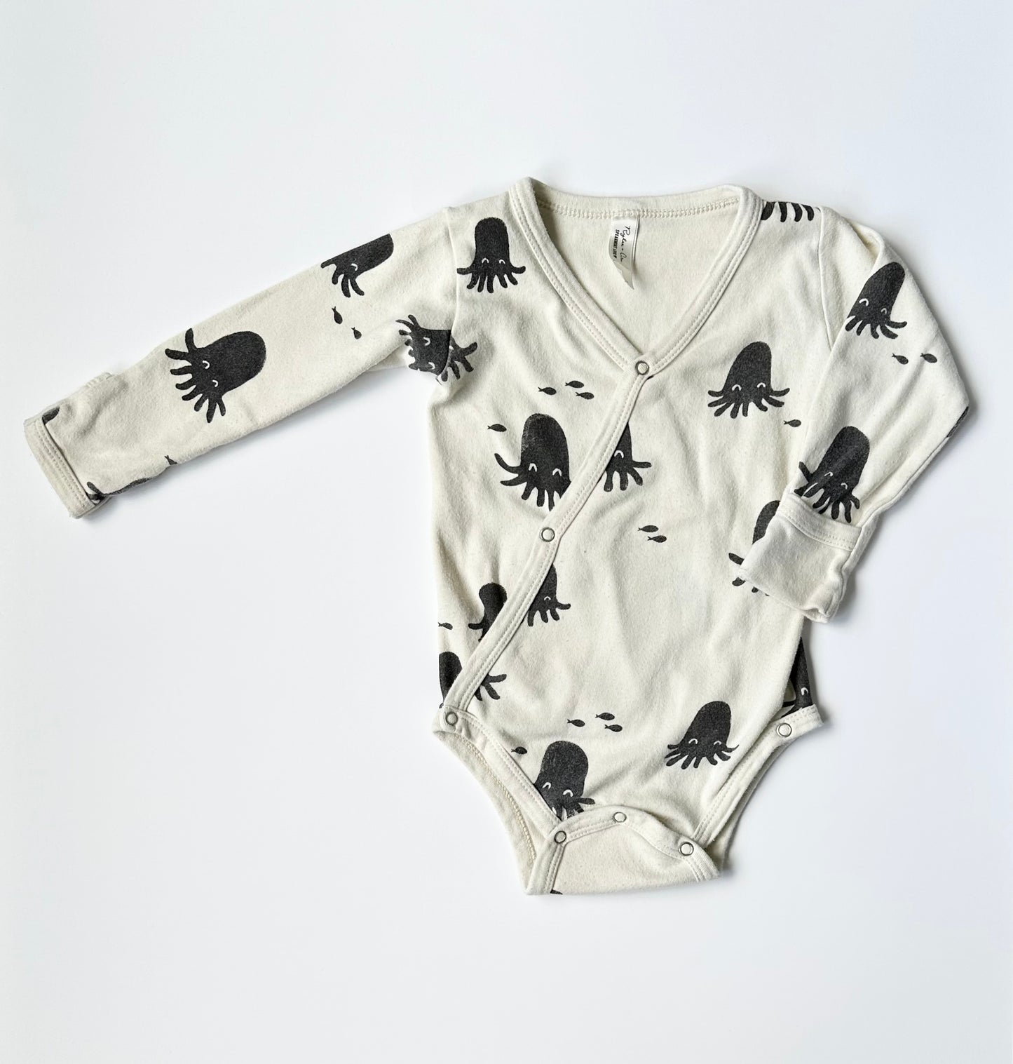 Rylee & Cru x Spearmint Love Cream Coloured Squid Kimono Onesie (6-12 Months)