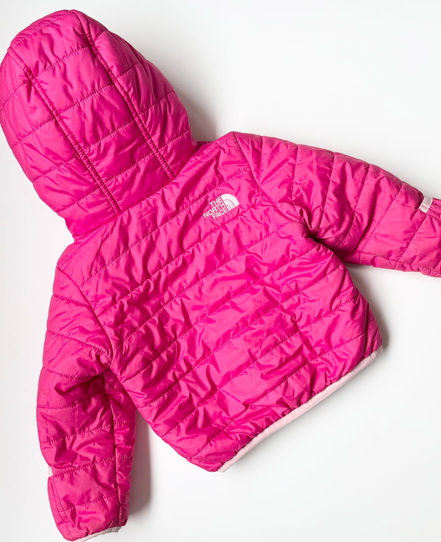 The North Face Perrito Pink & Animal Geometric Puffer Reversible Jacket (12-18 Months)
