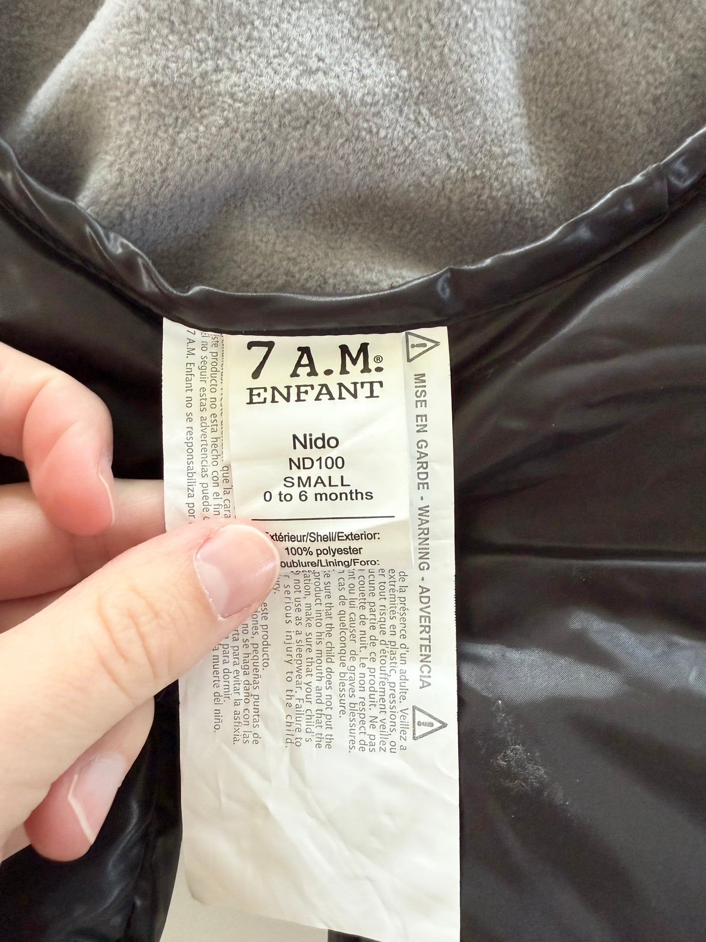 7AM Nido Car Seat Wrap - Black - Small (0-6 Months)