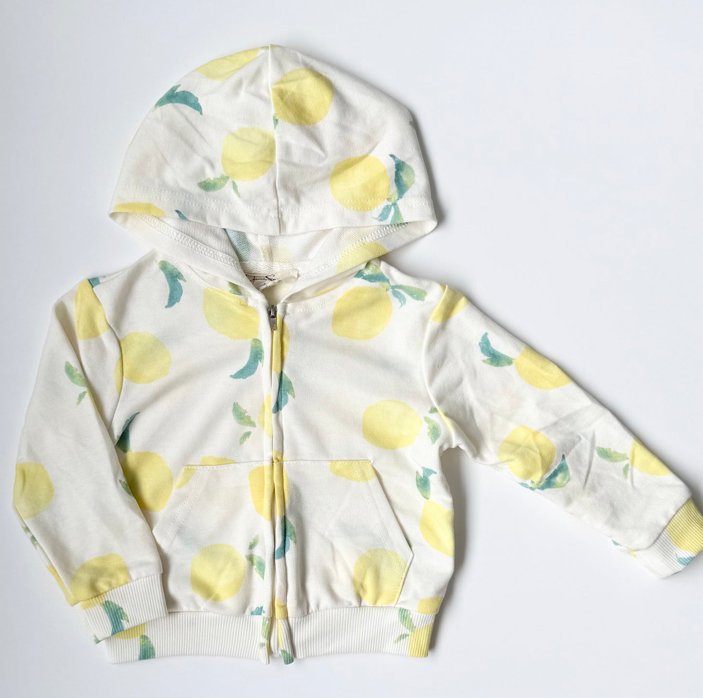 Jessica Simpson Yellow Lemons Zip Up Hoodie (24 Months)