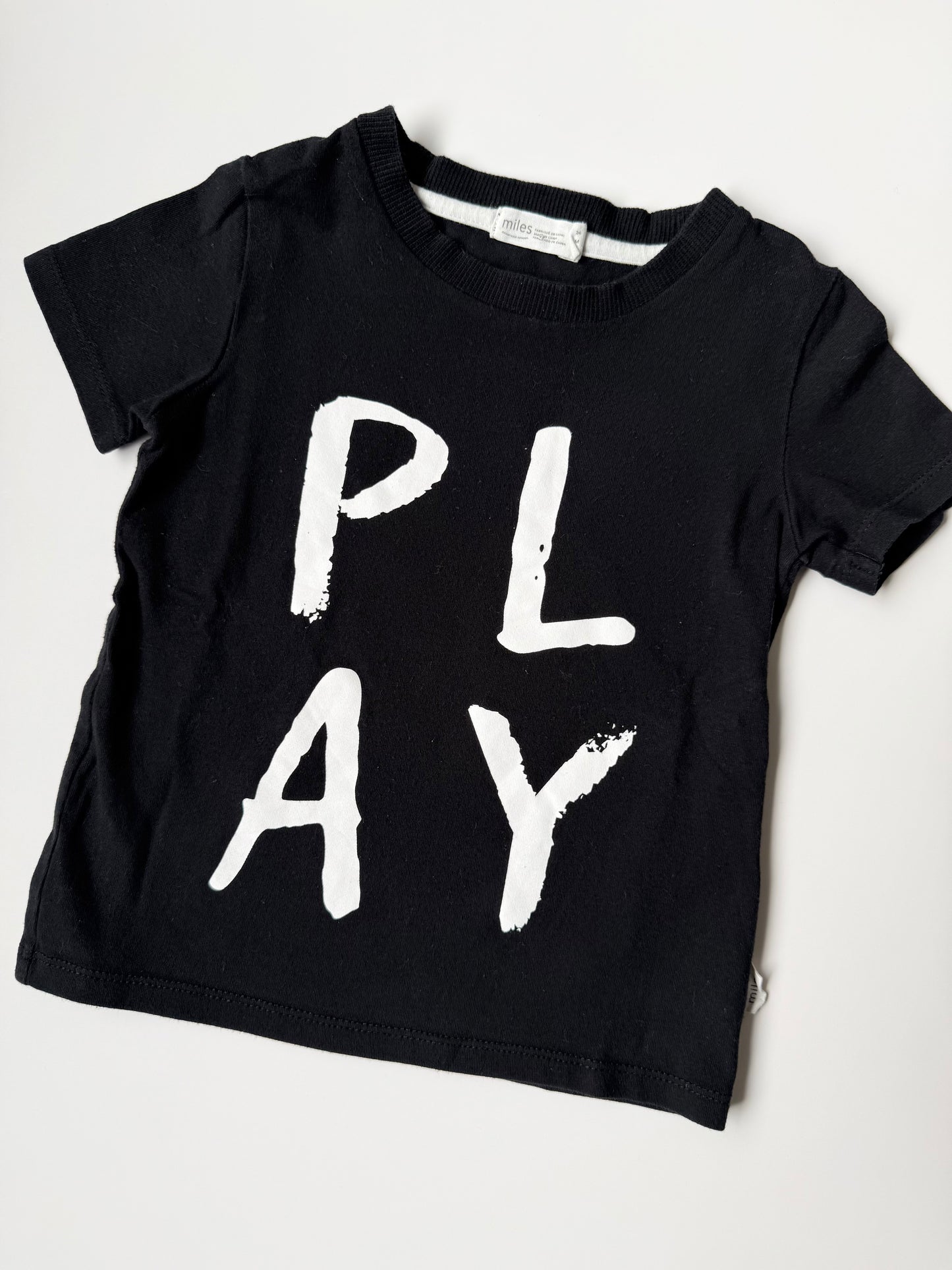 Miles the Label Black “Play” T-Shirt (24 Months)