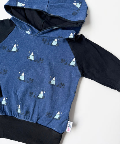 Sugar Sandwich Blue & Black Mountains Grow With Me Hoodie (6 Months - 3T)