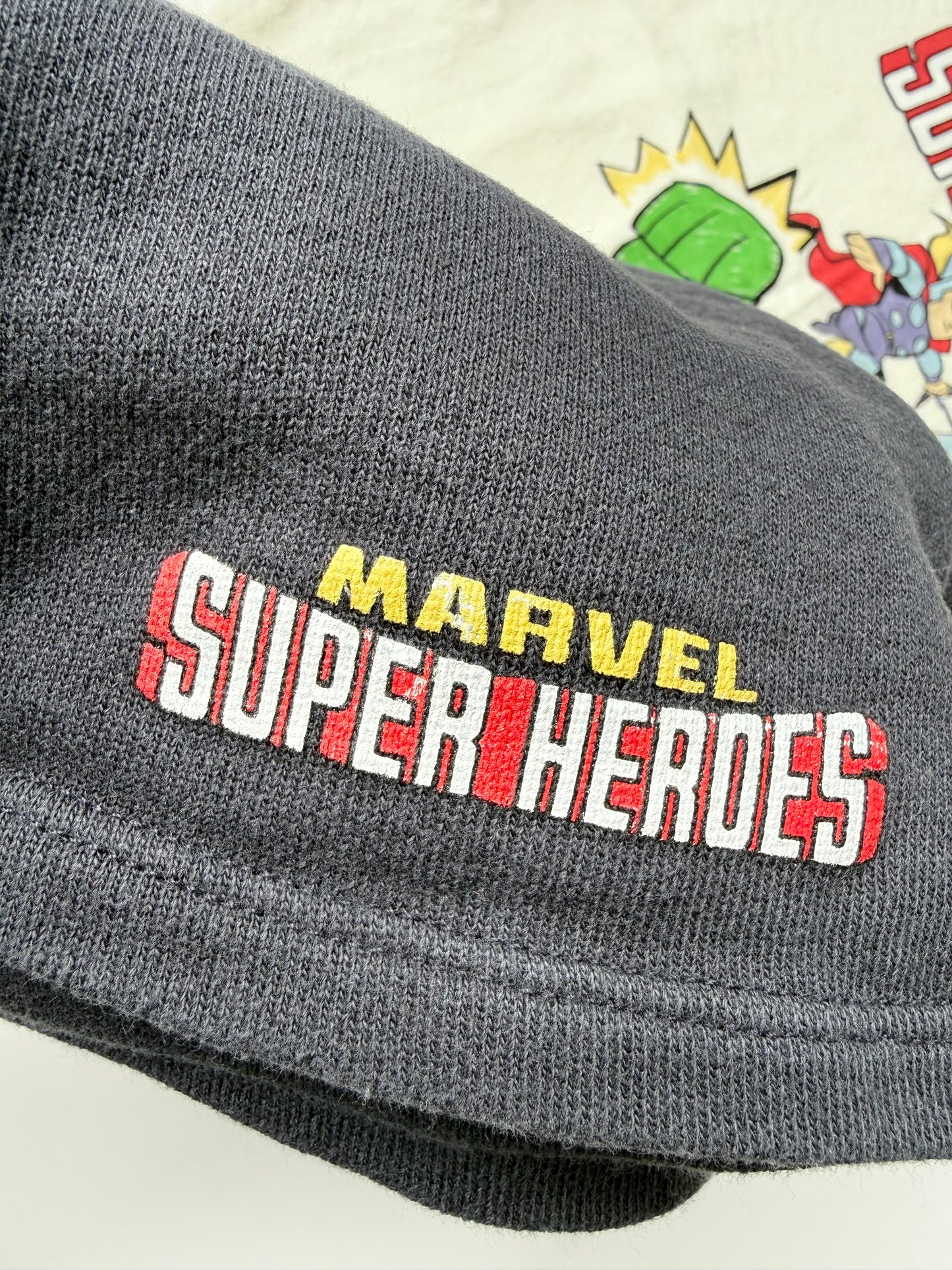 Zara x Marvel Super Heros White & Black Characters T-Shirt & Matching Shorts Set (18 Months)