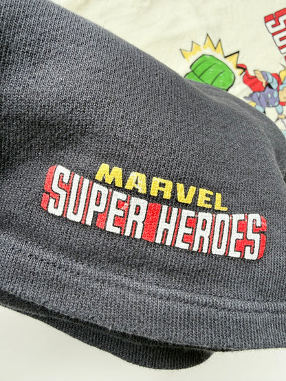 Zara x Marvel Super Heros White & Black Characters T-Shirt & Matching Shorts Set (18 Months)