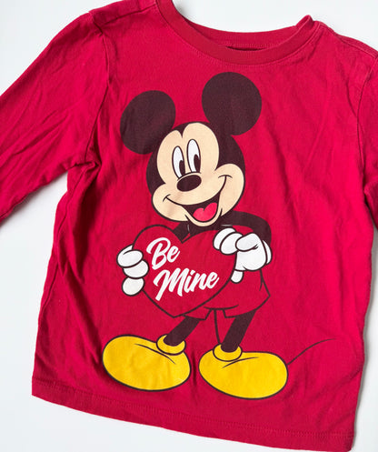 Old Navy x Disney Mickey Mouse “Be Mine” Red Long Sleeve (3T)