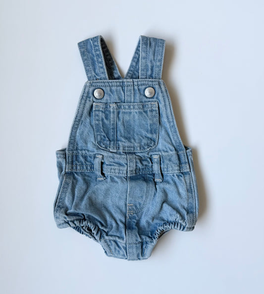Old Navy Jean Bubble Overall Romper (0-3 Months)