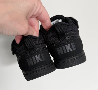 Nike Court Borough Mid 2 Solid Black High Top Stretch Lace & Velcro Sneakers (8)
