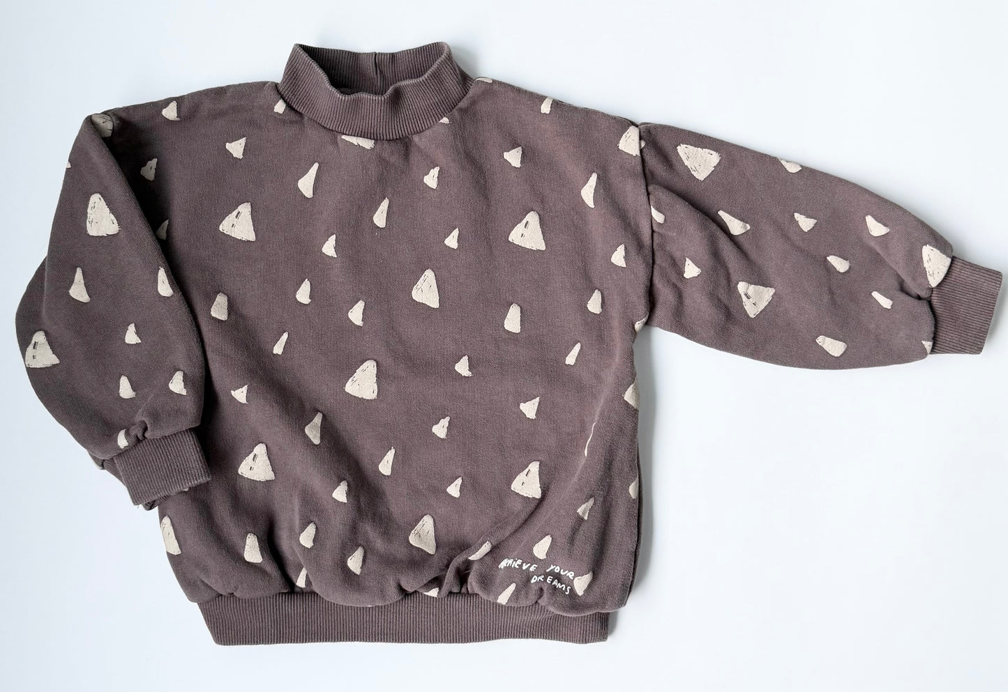 Zara Brown & Tan Triangles “Achieve Your Dreams” Turtleneck Sweater (3-4 Years)