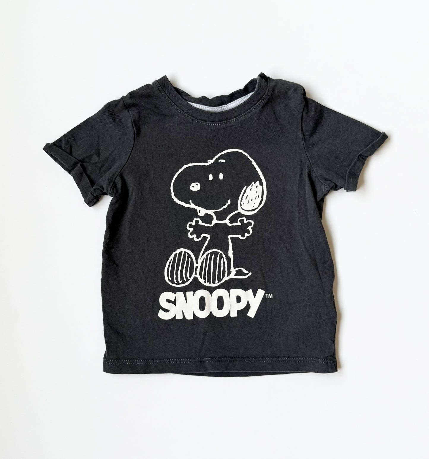 H&M x Peanuts Dark Grey Snoopy T-Shirt (6-9 Months)