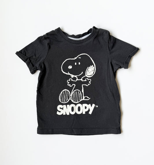 H&M x Peanuts Dark Grey Snoopy T-Shirt (6-9 Months)