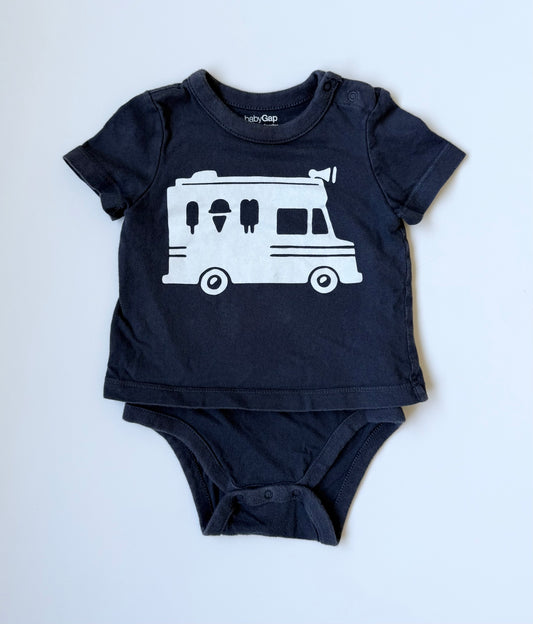 Baby Gap Dark Grey “I Scream” T-Shirt Bodysuit (6-12 Months)