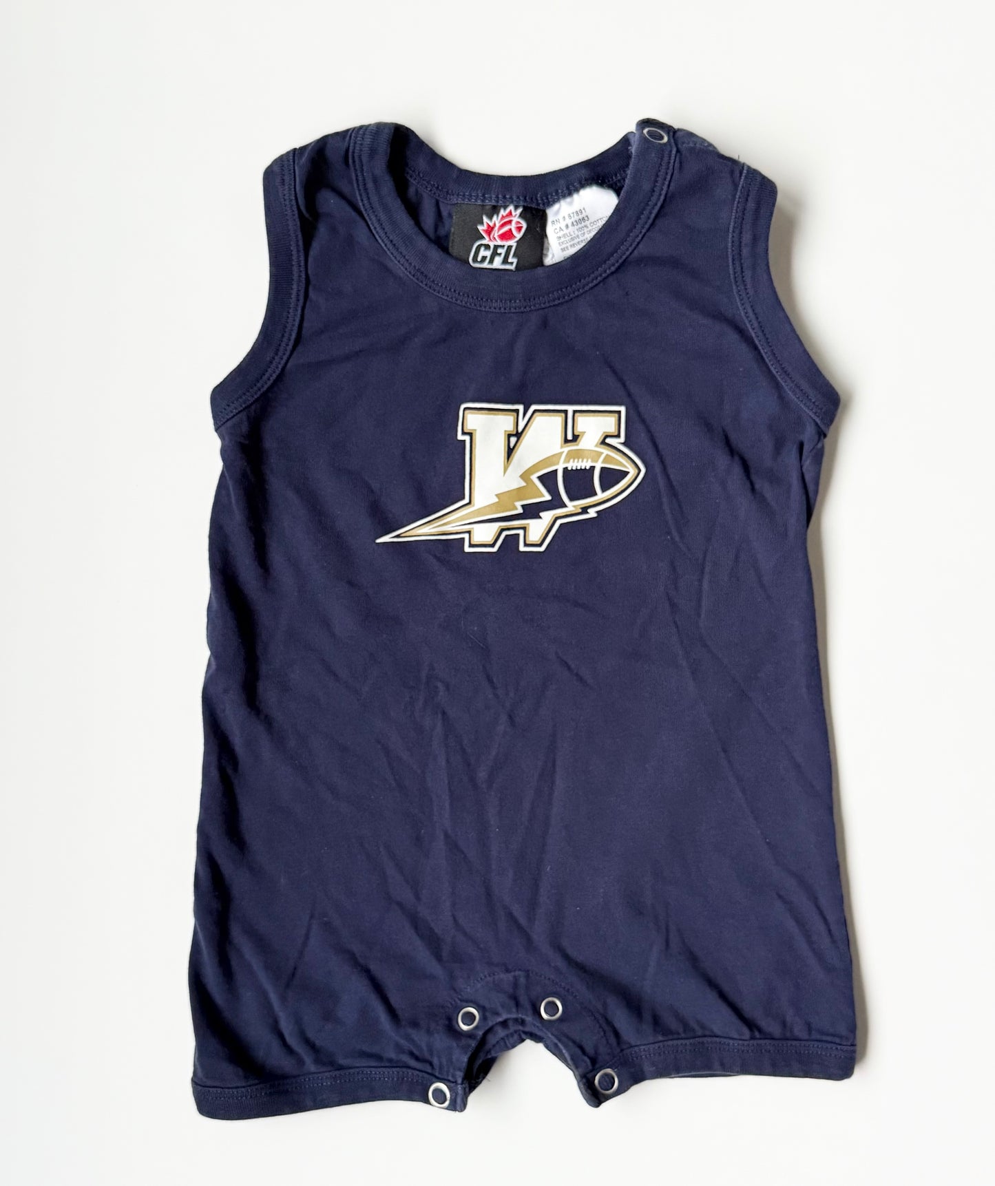 Winnipeg Blue Bombers Reebok Navy Football Romper (6-9 Months)