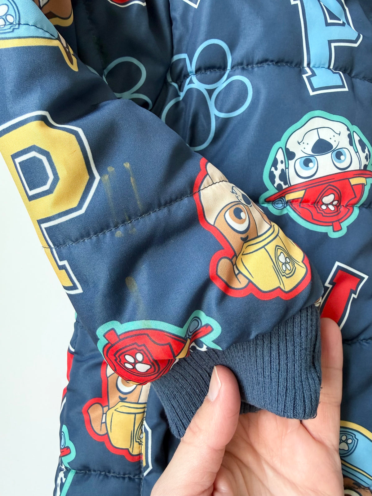 Nickelodeon Paw Patrol Navy Characters AOP Fleece Lined Puffer Jacket (4T)