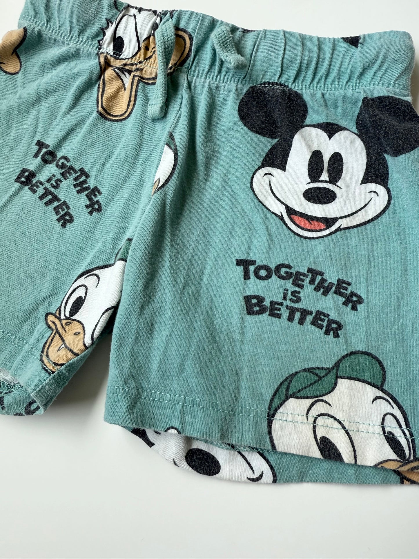 H&M Disney Teal “Together is Better” Characters Shorts (18-24 Months)