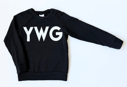 Posh & Cozy Black “YWG” Pullover (4T)