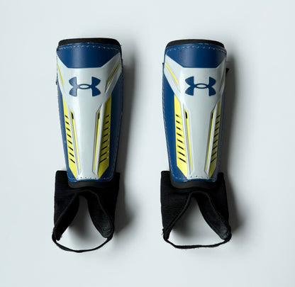 Under Armour Blue & Yellow Soccer Shin Guards (Small)
