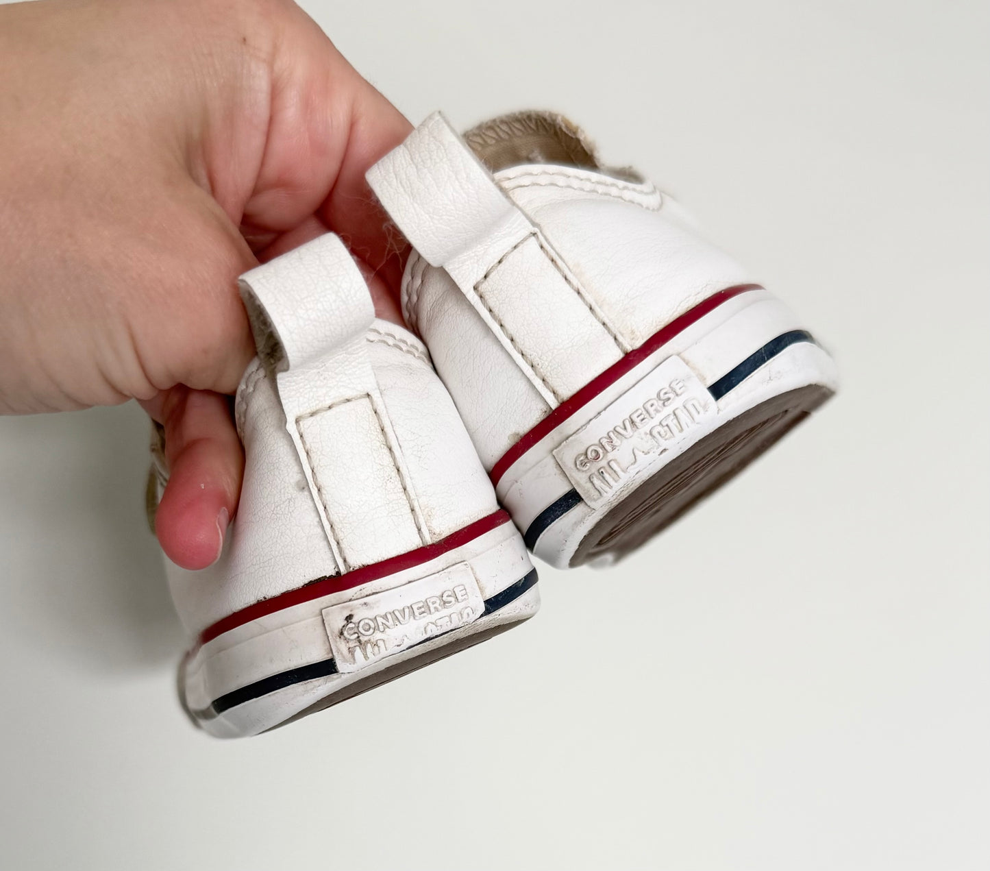 Converse White Leather Velcro Sneakers (8)
