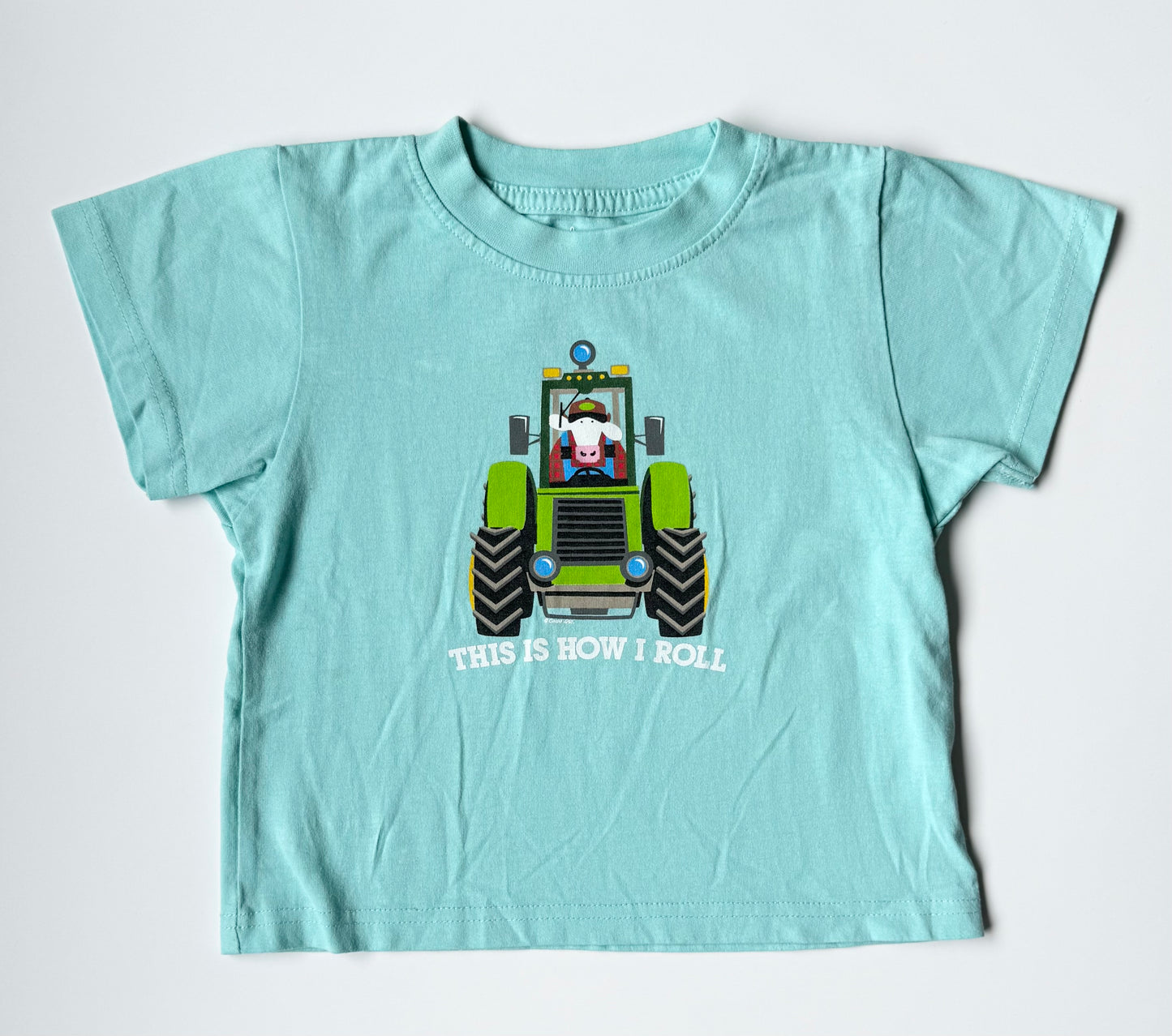 Cows Too Cute For Moo Light Blue “This Is How I Roll” T-Shirt (4T)