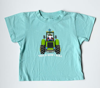 Cows Too Cute For Moo Light Blue “This Is How I Roll” T-Shirt (4T)
