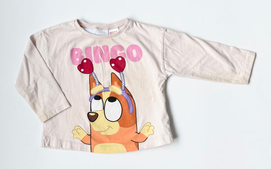 Zara x Bluey Light Pink “Bingo” Heart Headband Long Sleeve (12-18 Months)