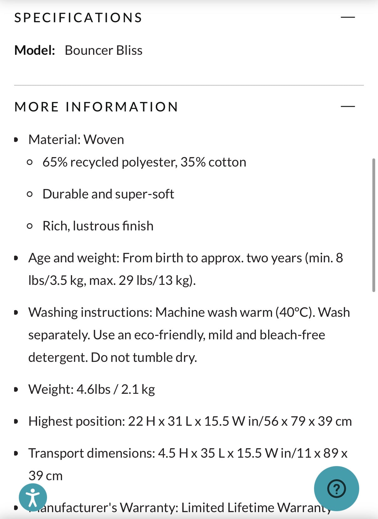 Baby Bjorn Bouncer Bliss Woven Black/Grey