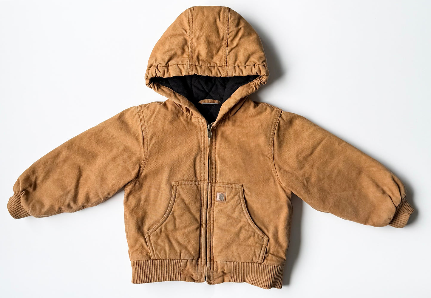 Carhartt Brown Active Flannel Quilt-Lined Cotton Duck Canvas Jacket (4T)