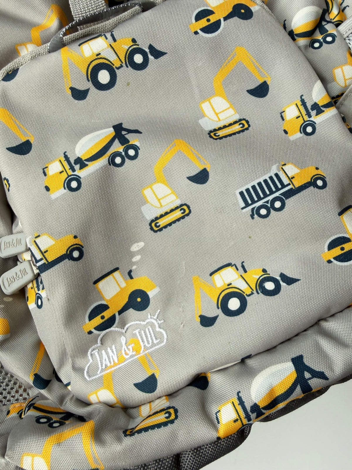 Jan & Jul Xplorer Grey Construction Trucks Backpack (15L)