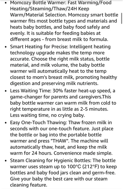 Momcozy Smart Baby Bottle Warmer