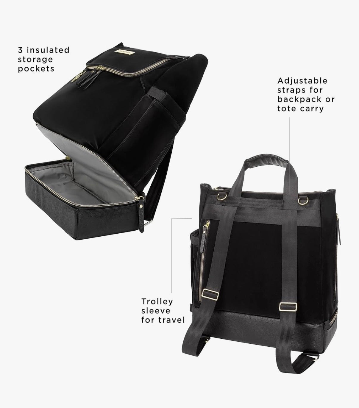 Petunia Pickle Bottom Pivot Backpack Diaper Bag in Twilight Black