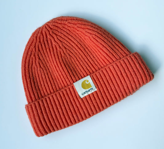 Carhartt Ribbed Knit Cuffed Beanie - Neon Orange (2-4 Years)
