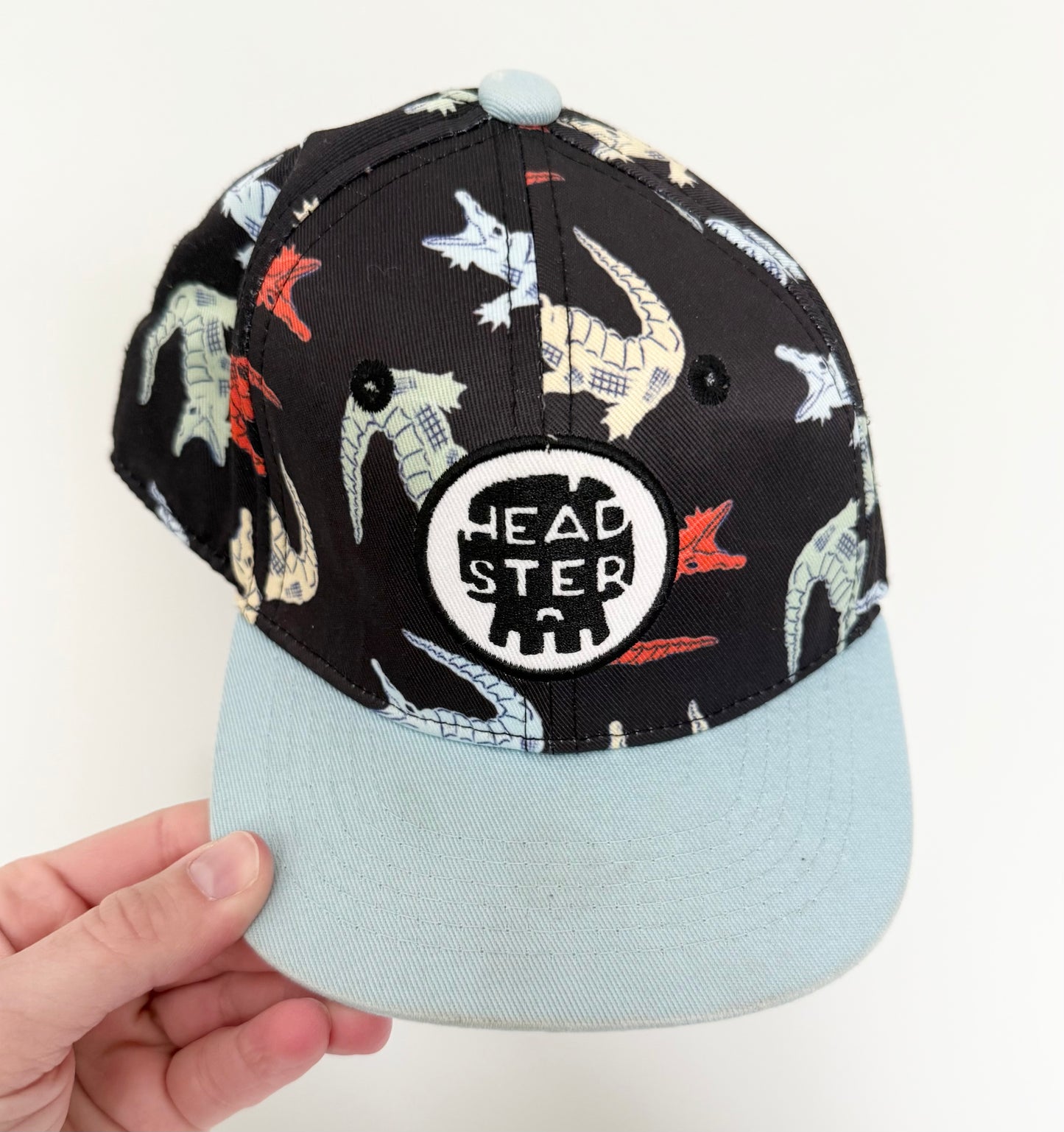 Headster Black & Blue Alligator SnapBack Hat (48CM)