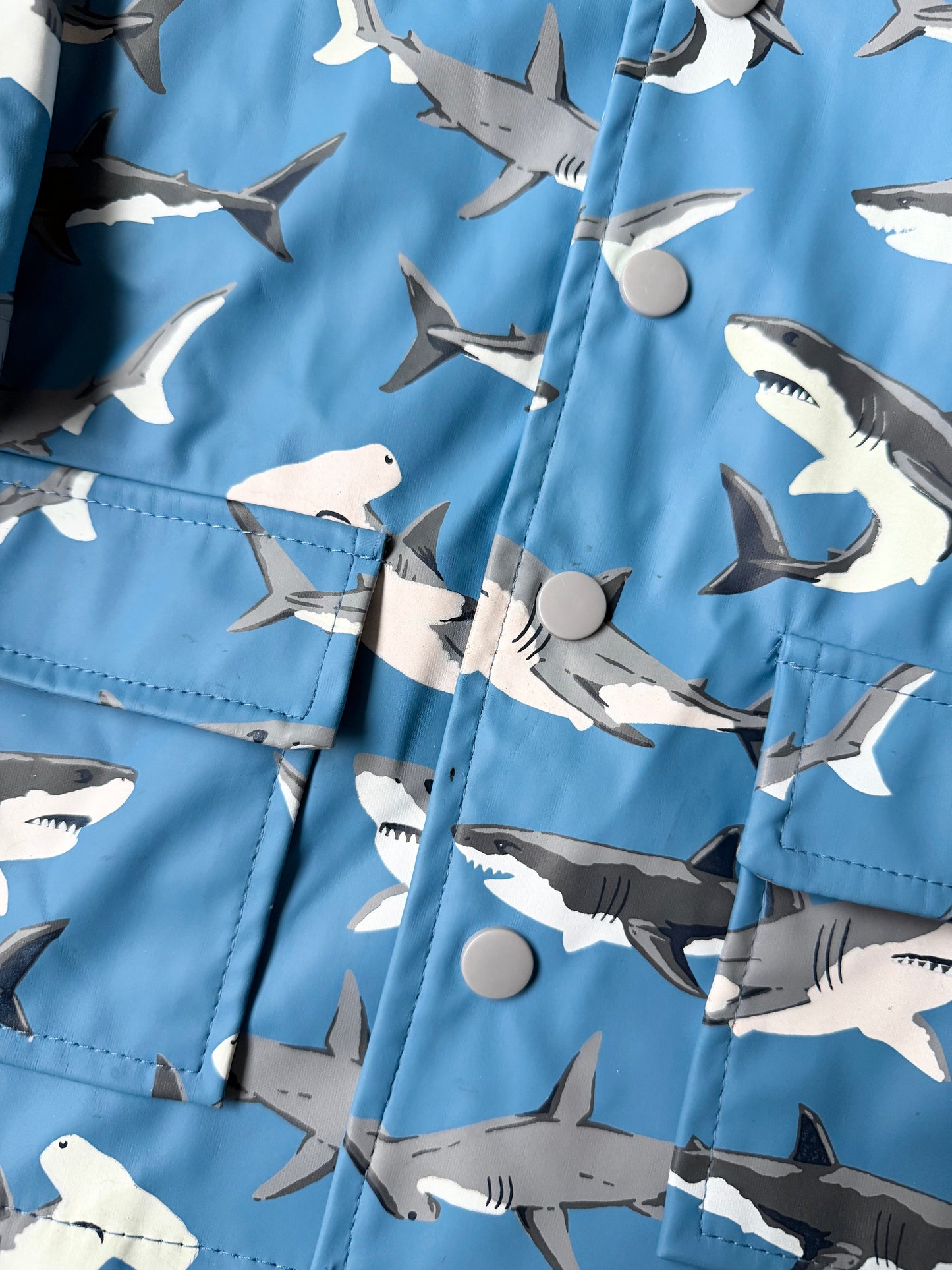 Hatley Blue Sharks Rain Jacket (2T)