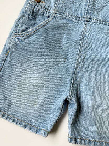 Zara Light Wash Shorty Jean Overalls (18-24 Months)
